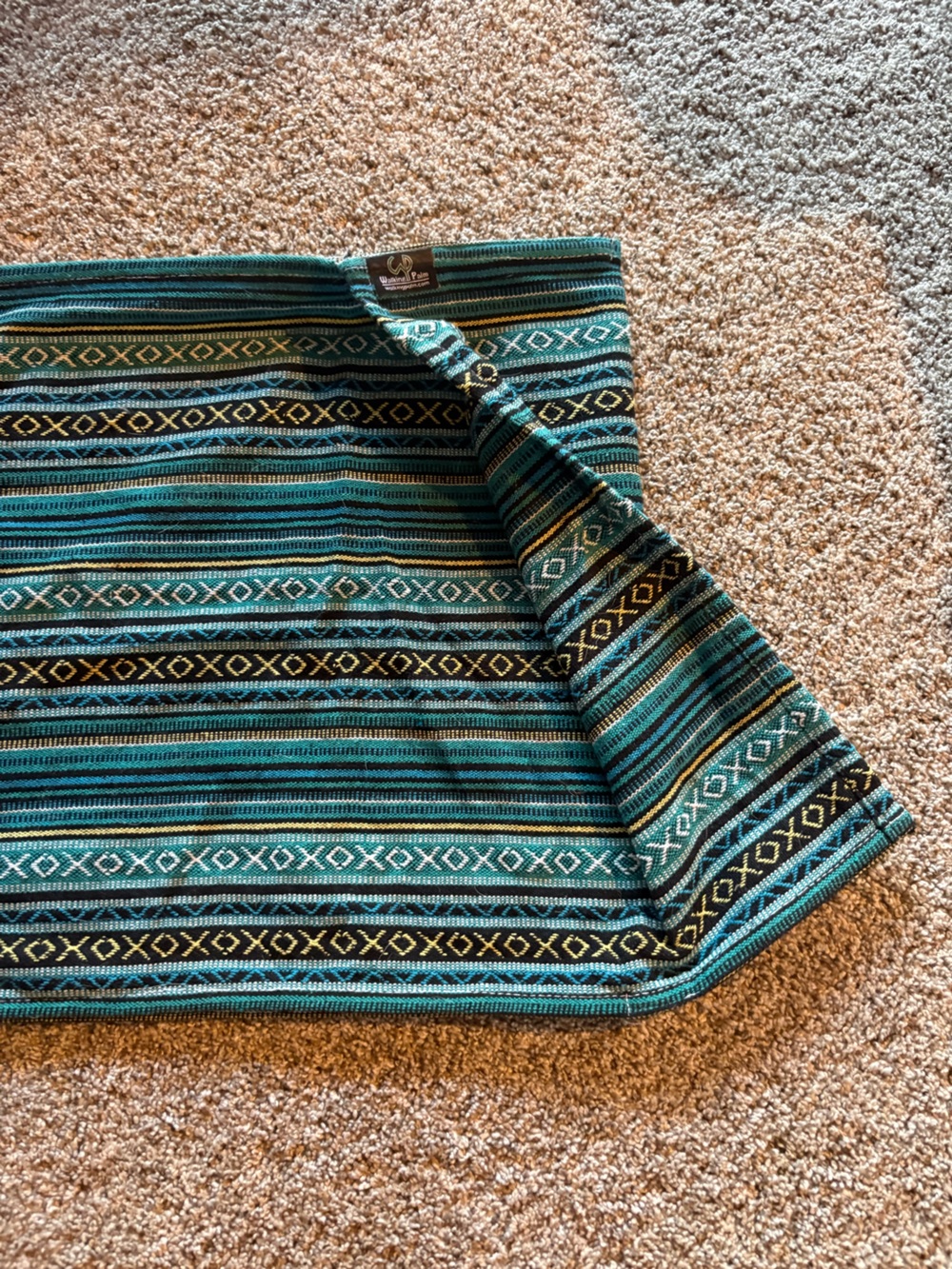 Woven Teal Patterned Dog Sling / Carrier - Picture 7 of 7